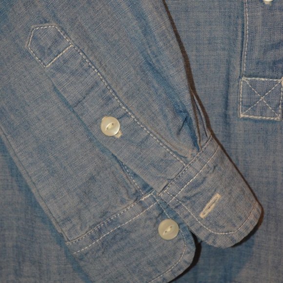 Sz 10 Girls Polo Ralph Lauren Chambray Western Boho Shirt Dress - Picture 6 of 10